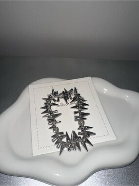 Stella & Dot Silver Spike Cluster Bracelet